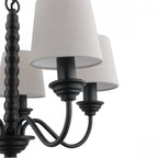 Norbury 5 Light Ceiling Pendant Light In Matt Black Finish With Natural Linen Shades LA3756406-Q