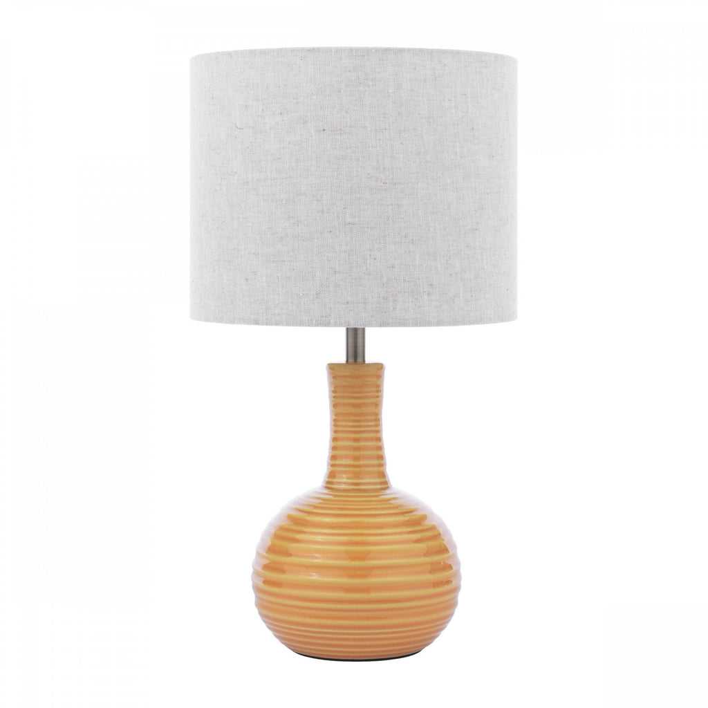 Padley Ceramic Table Lamp In Ochre With Natural Linen Shade LA3756519-Q