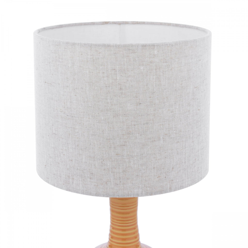Padley Ceramic Table Lamp In Ochre With Natural Linen Shade LA3756519-Q