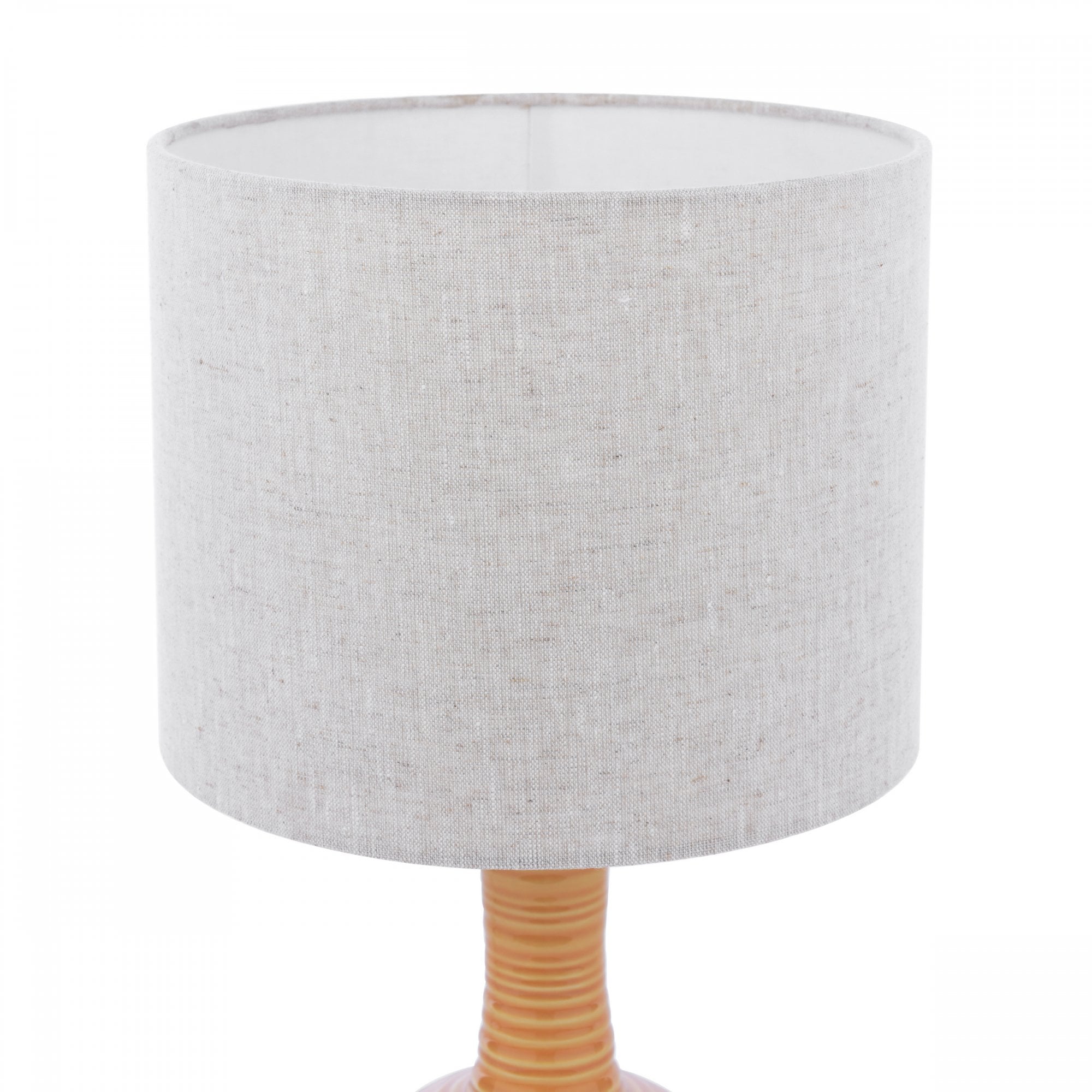 Padley Ceramic Table Lamp In Ochre With Natural Linen Shade LA3756519-Q