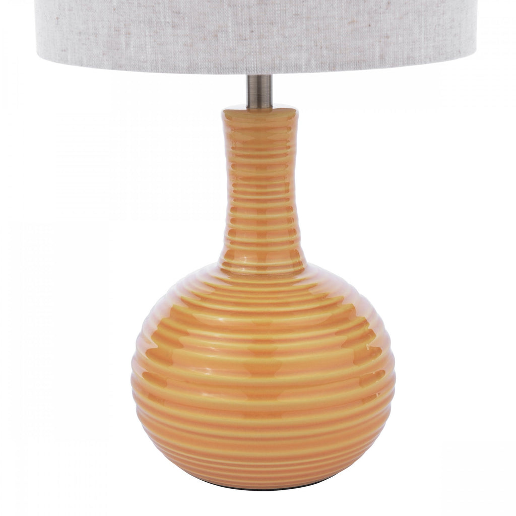 Padley Ceramic Table Lamp In Ochre With Natural Linen Shade LA3756519-Q