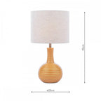 Padley Ceramic Table Lamp In Ochre With Natural Linen Shade LA3756519-Q
