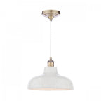 Pussywillow Ceiling Pendant Light In Antique Brass Finish With White Ceramic Shade LA3756622-Q