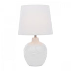 Redhall White Ceramic Table With Cream Linen Shade LA3756521-Q