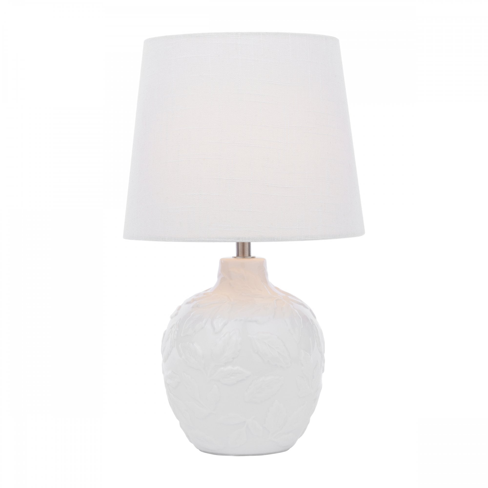 Redhall White Ceramic Table With Cream Linen Shade LA3756521-Q