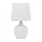 Redhall White Ceramic Table With Cream Linen Shade LA3756521-Q