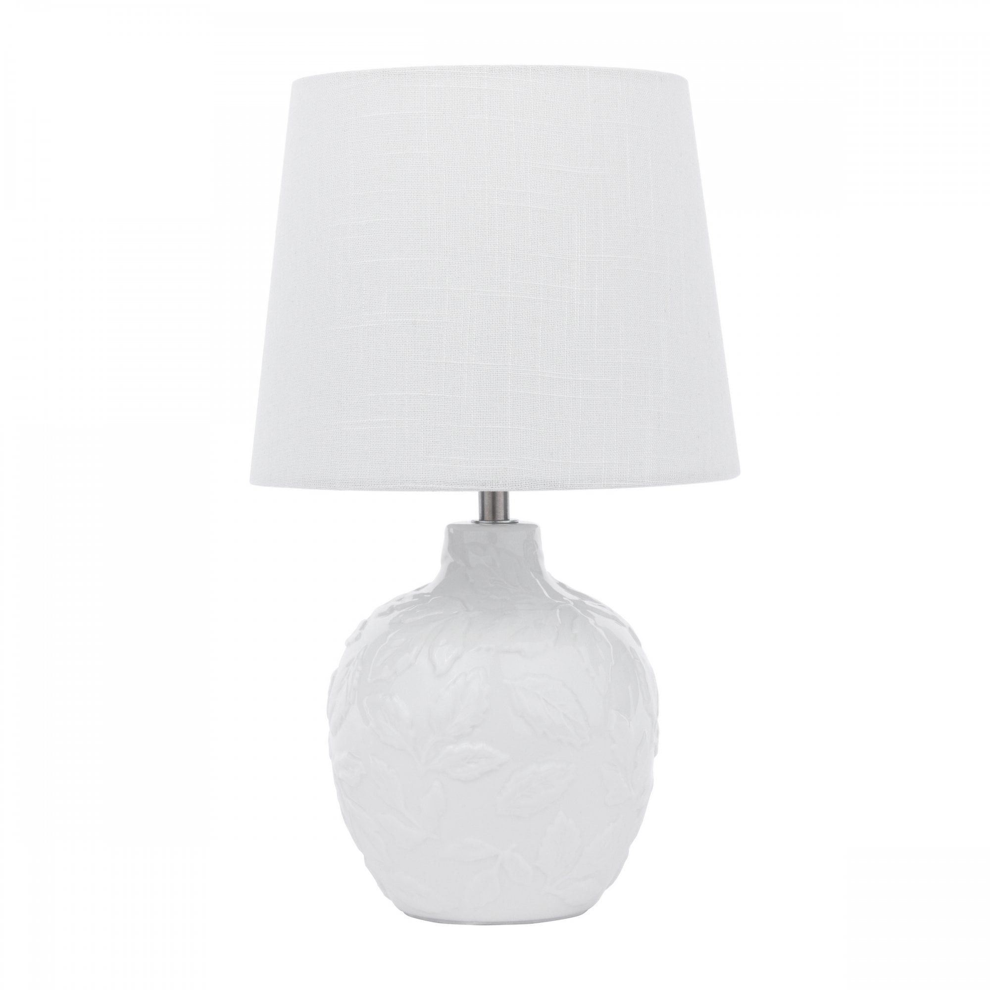 Redhall White Ceramic Table With Cream Linen Shade LA3756521-Q