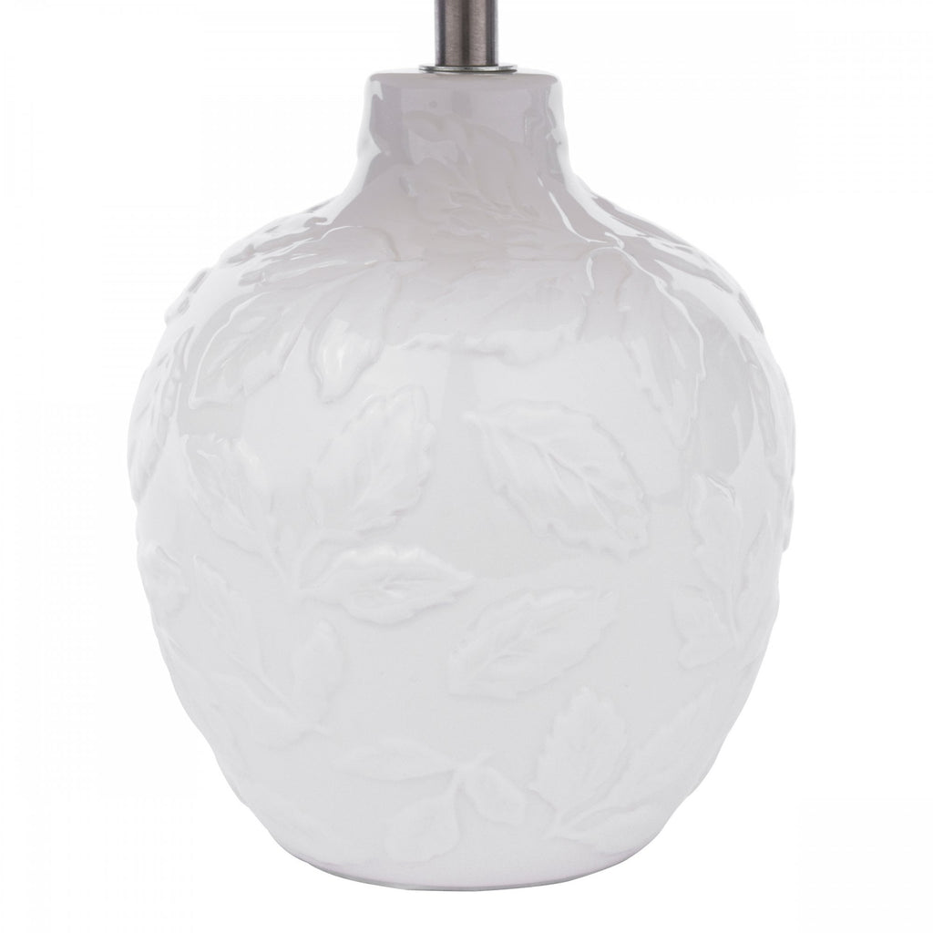 Redhall White Ceramic Table With Cream Linen Shade LA3756521-Q