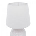 Redhall White Ceramic Table With Cream Linen Shade LA3756521-Q