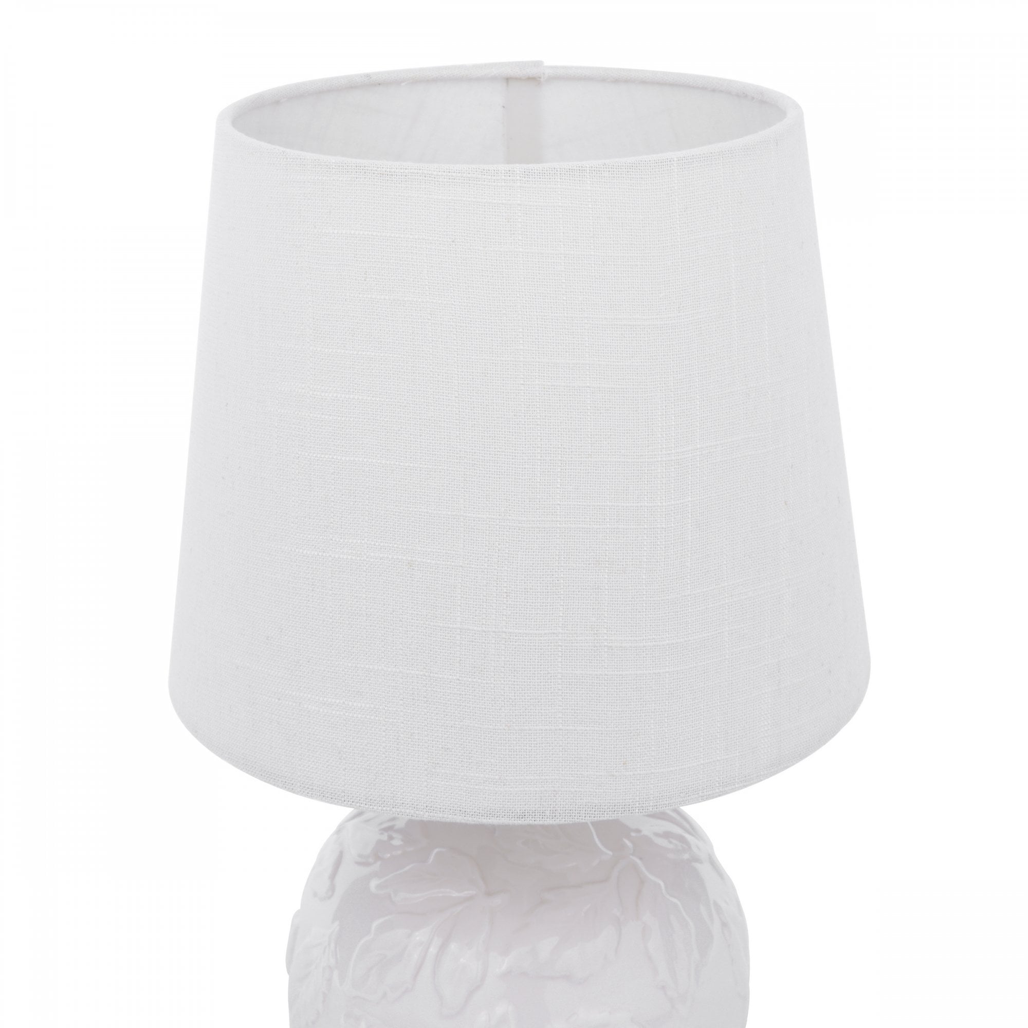 Redhall White Ceramic Table With Cream Linen Shade LA3756521-Q
