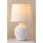 Redhall White Ceramic Table With Cream Linen Shade LA3756521-Q