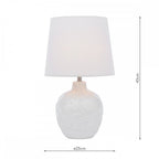 Redhall White Ceramic Table With Cream Linen Shade LA3756521-Q