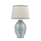 Stannard Elegant Blue Ceramic Table Lamp With Natural Faux Silk Shade LA3756620-Q