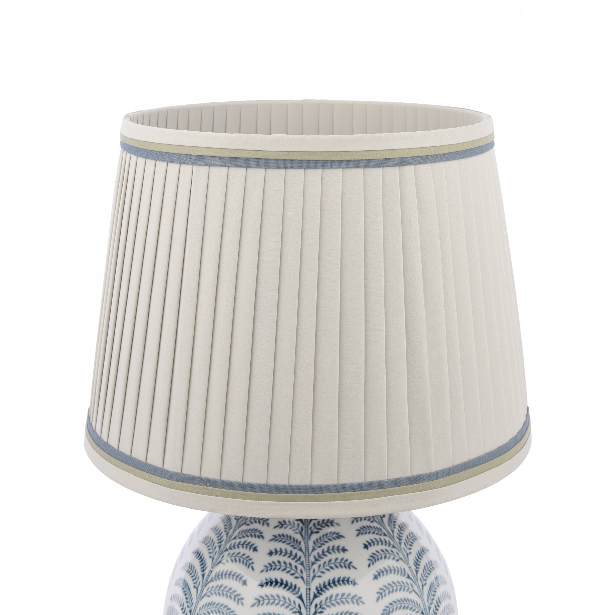 Stannard Elegant Blue Ceramic Table Lamp With Natural Faux Silk Shade LA3756620-Q