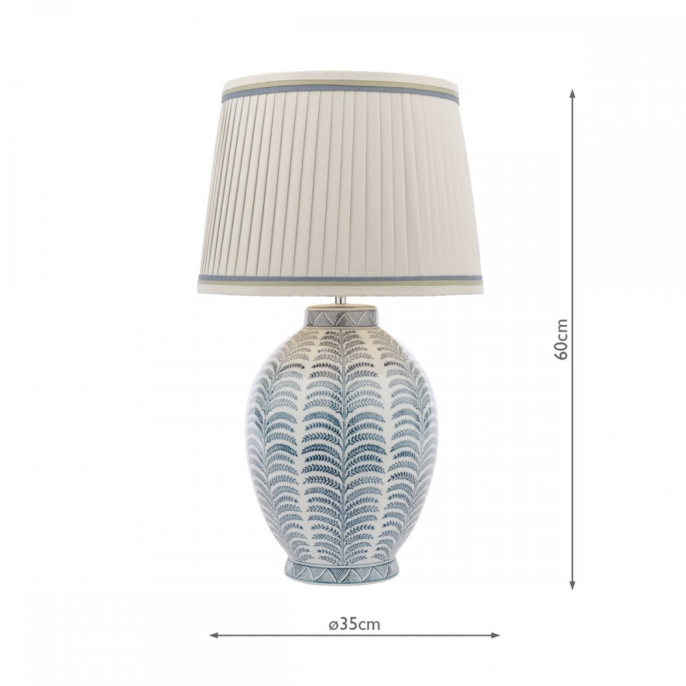 Stannard Elegant Blue Ceramic Table Lamp With Natural Faux Silk Shade LA3756620-Q