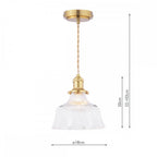 Theodore Single Ceiling Pendant Light In Antique Brass With Ribbed Glass LA3756511-Q