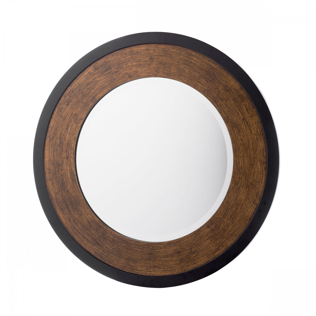 Cara Mirror Round Mirror In Mottled Bronze And Black Finish 60cm LA3756562-Q