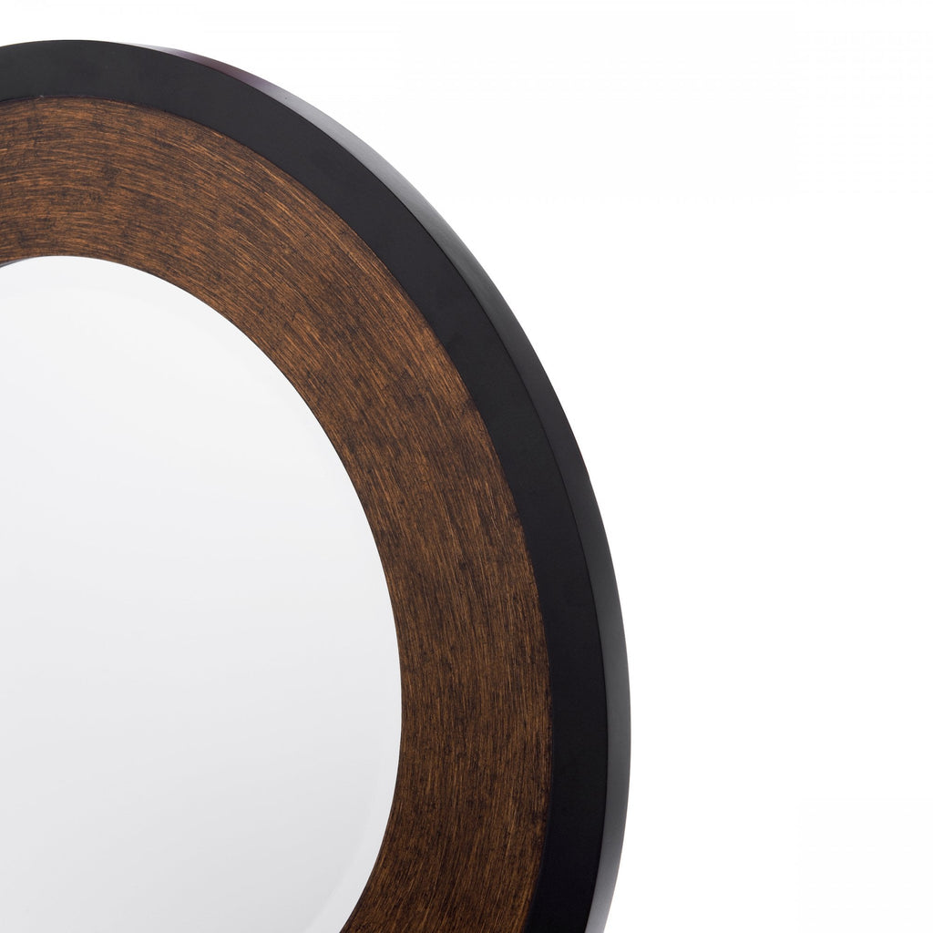 Cara Mirror Round Mirror In Mottled Bronze And Black Finish 60cm LA3756562-Q