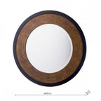 Cara Mirror Round Mirror In Mottled Bronze And Black Finish 60cm LA3756562-Q
