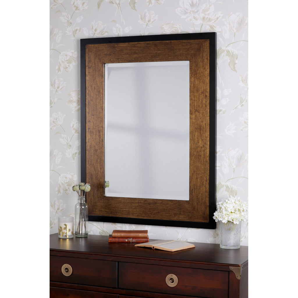 Cara Rectangular Mirror In Mottled Bronze And Black Finish 93x73cm LA3756563-Q