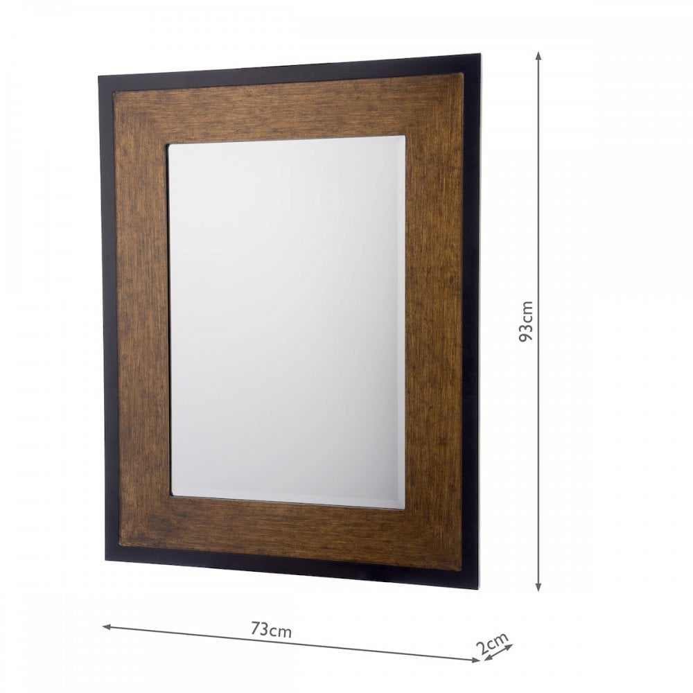 Cara Rectangular Mirror In Mottled Bronze And Black Finish 93x73cm LA3756563-Q