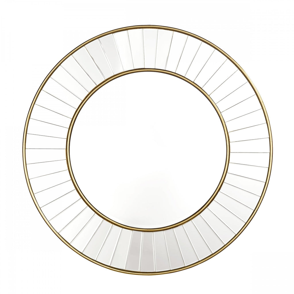 Clemence Round Mirror In Gold Leaf Finish 80cm LA3756121-Q
