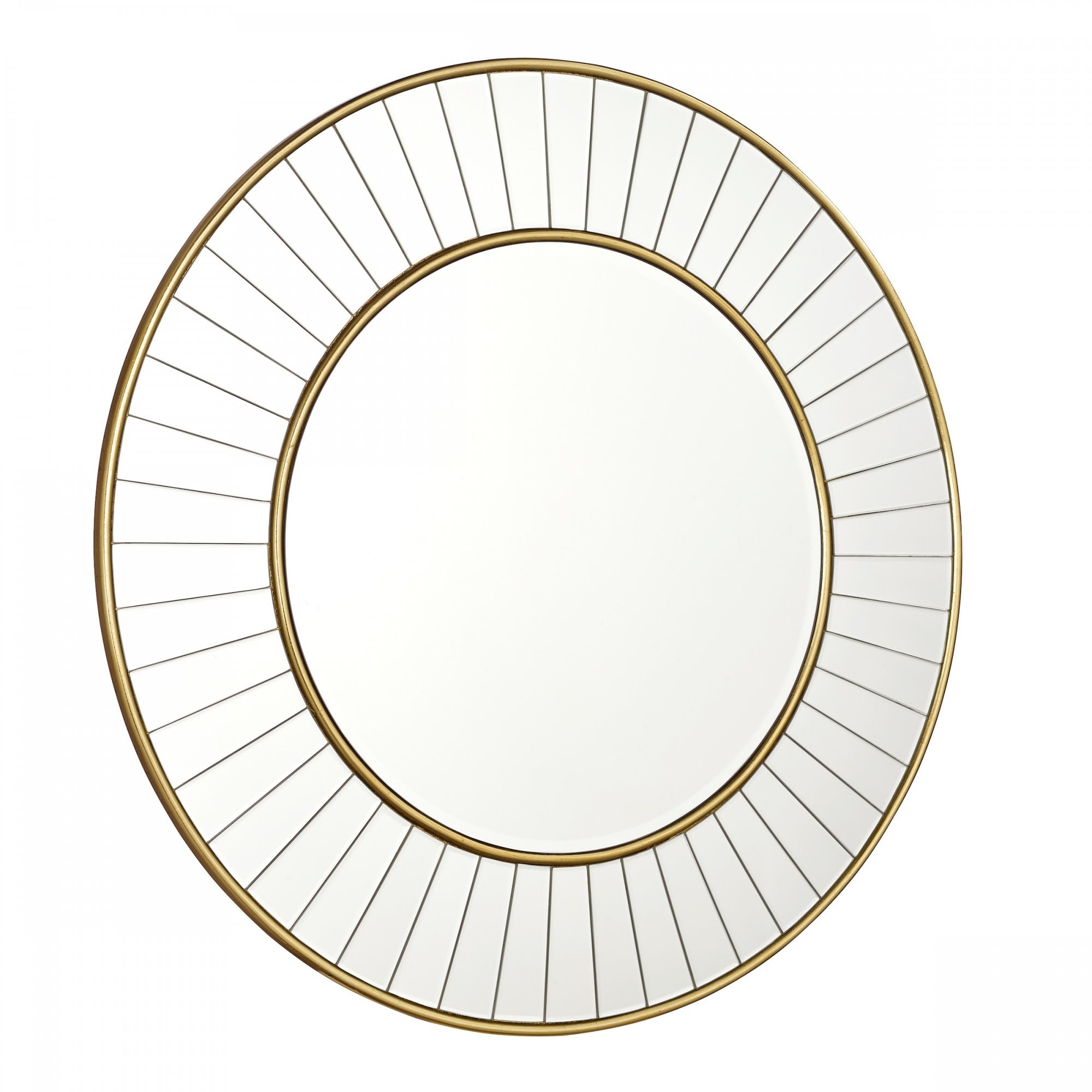 Clemence Round Mirror In Gold Leaf Finish 80cm LA3756121-Q