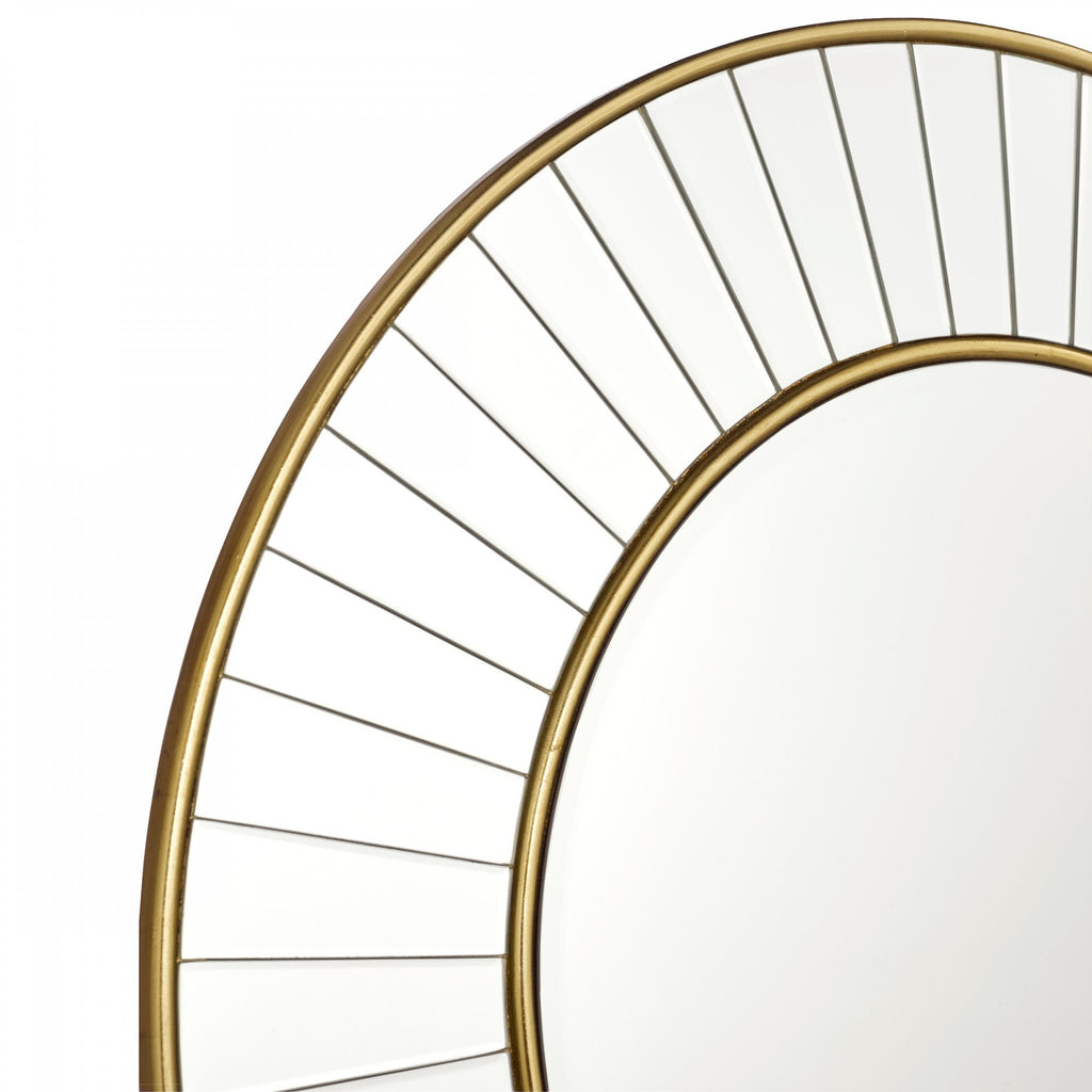 Clemence Round Mirror In Gold Leaf Finish 80cm LA3756121-Q
