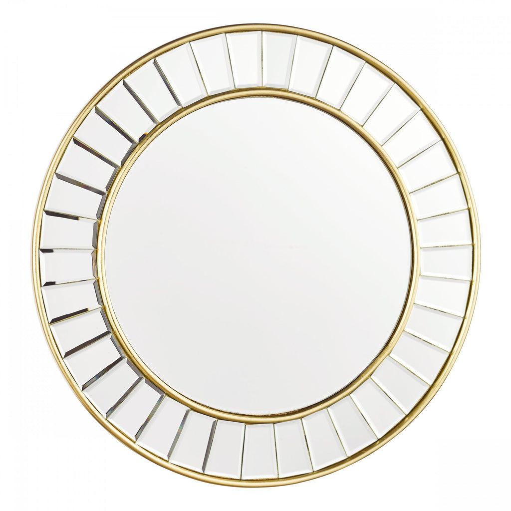 Clemence Round Mirror In Gold Leaf Finish 50cm LA3756122-Q