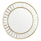 Clemence Round Mirror In Gold Leaf Finish 50cm LA3756122-Q