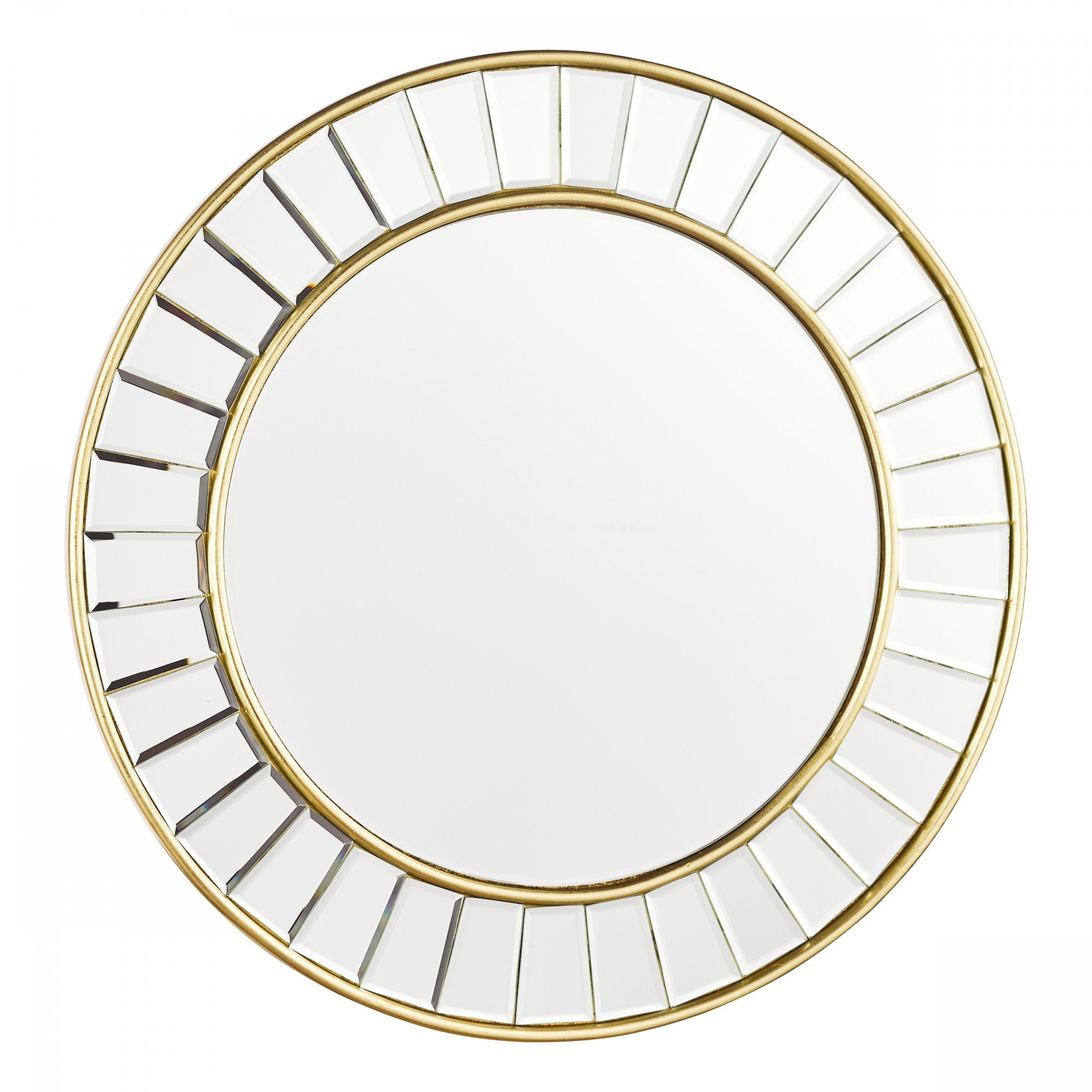 Clemence Round Mirror In Gold Leaf Finish 50cm LA3756122-Q