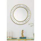 Clemence Round Mirror In Gold Leaf Finish 50cm LA3756122-Q