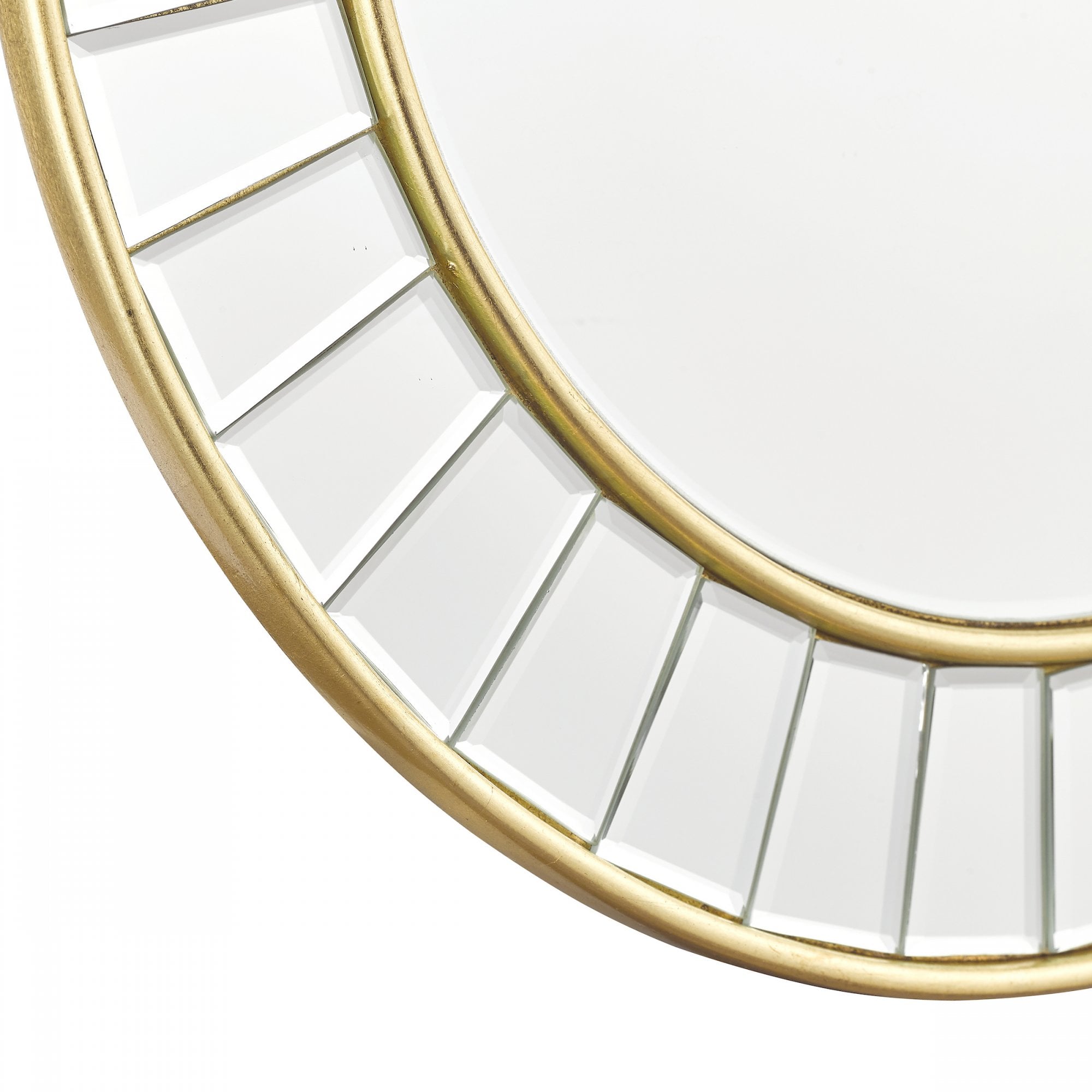 Clemence Round Mirror In Gold Leaf Finish 50cm LA3756122-Q