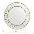 Clemence Round Mirror In Gold Leaf Finish 50cm LA3756122-Q
