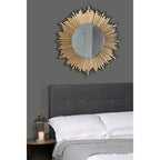 Lovell Round Mirror In Champagne Finish 99cm LA3589304-Q