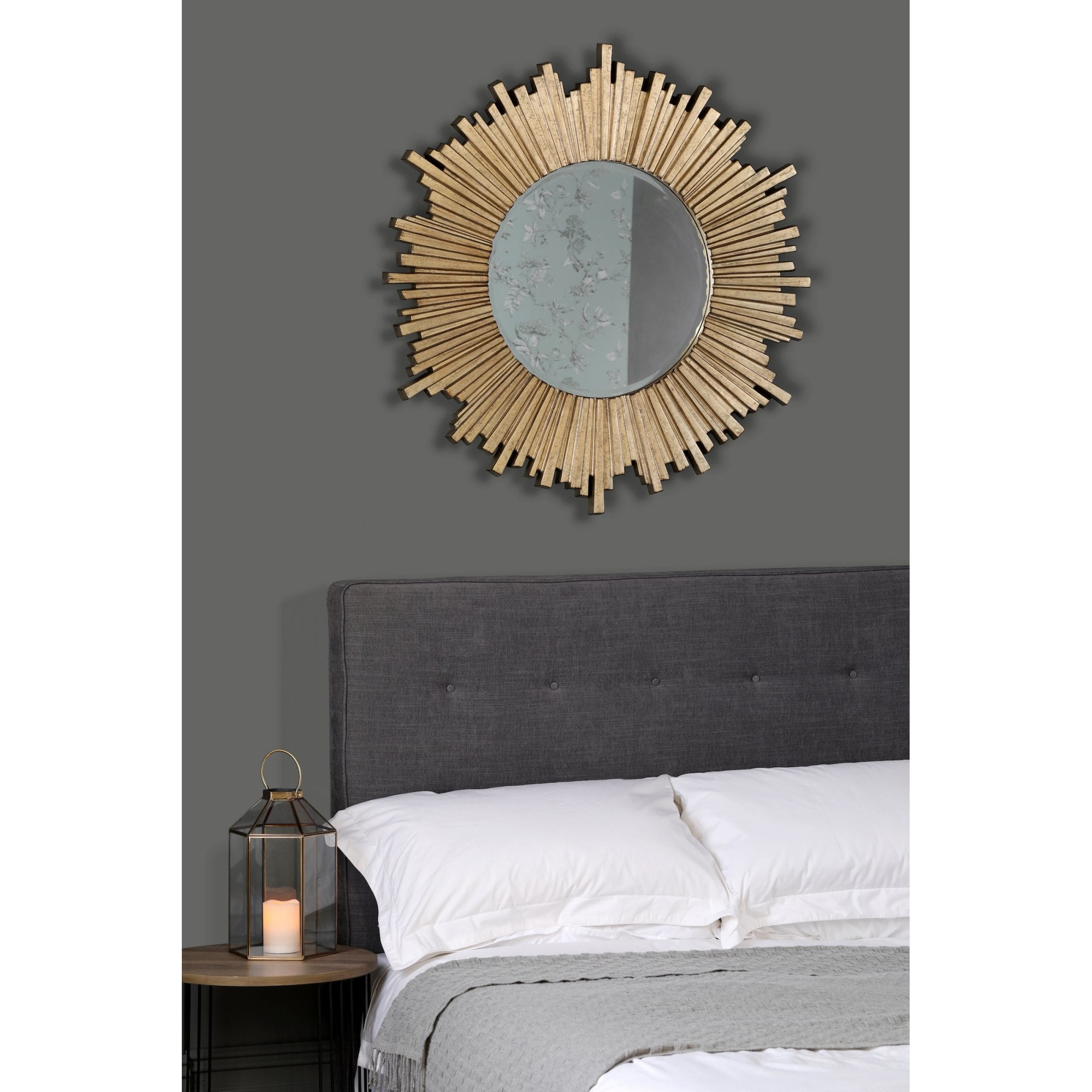 Lovell Round Mirror In Champagne Finish 99cm LA3589304-Q