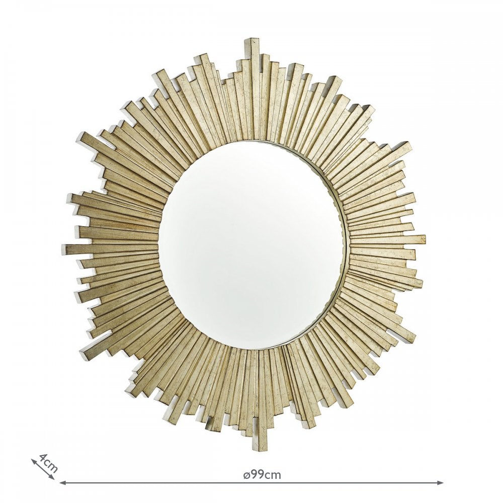 Lovell Round Mirror In Champagne Finish 99cm LA3589304-Q