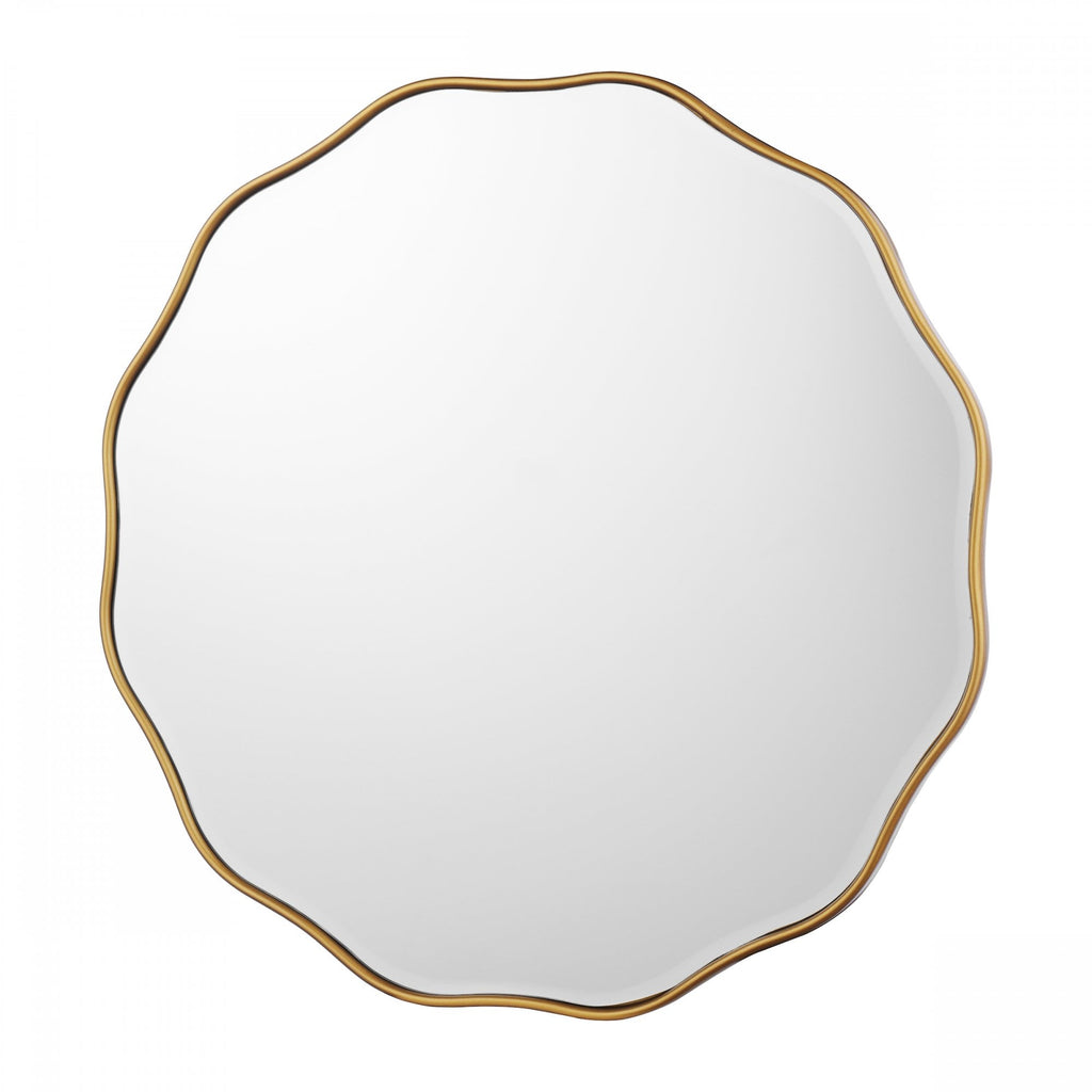 Medora Contemporary Round Mirror In Matt Gold Finish LA3756500-Q