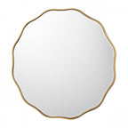 Medora Contemporary Round Mirror In Matt Gold Finish LA3756500-Q