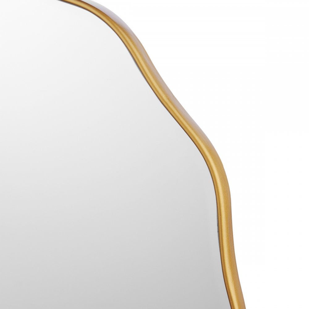 Medora Contemporary Round Mirror In Matt Gold Finish LA3756500-Q