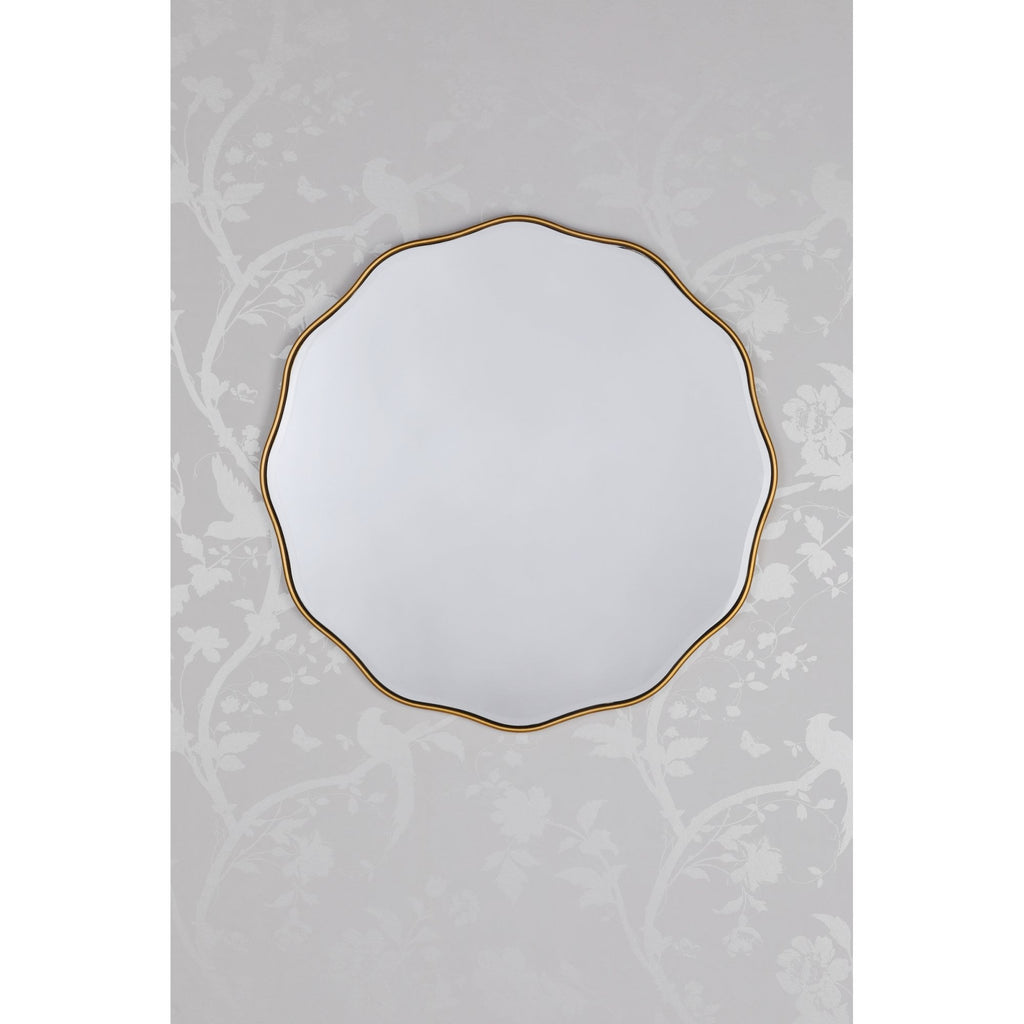 Medora Contemporary Round Mirror In Matt Gold Finish LA3756500-Q