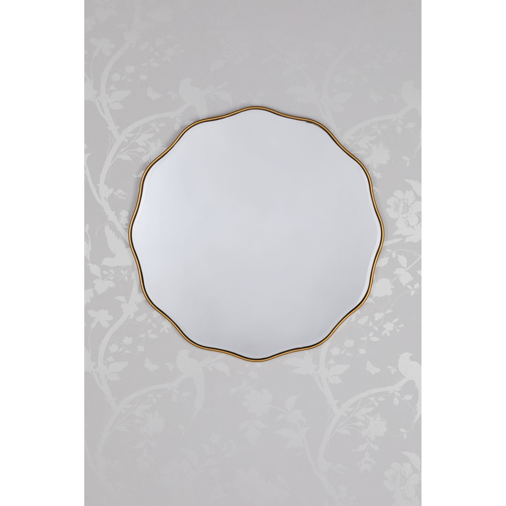 Medora Contemporary Round Mirror In Matt Gold Finish LA3756500-Q