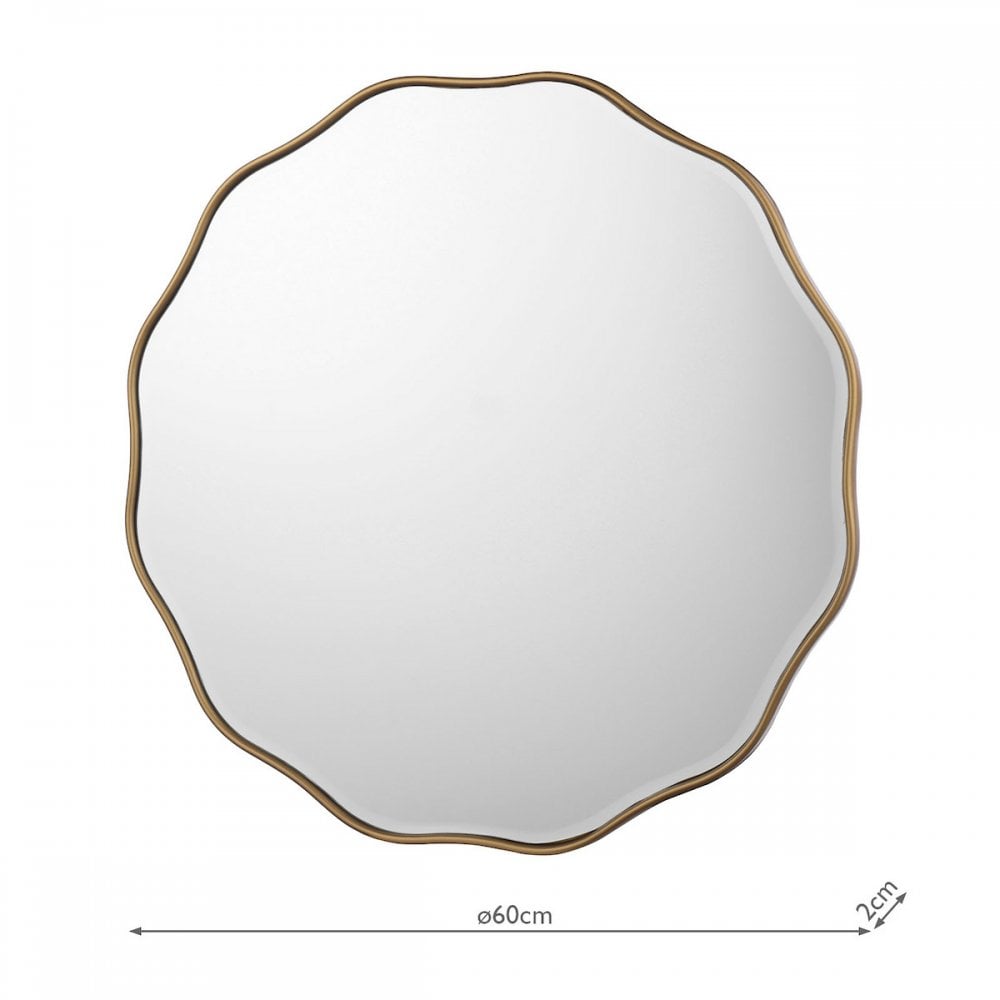 Medora Contemporary Round Mirror In Matt Gold Finish LA3756500-Q