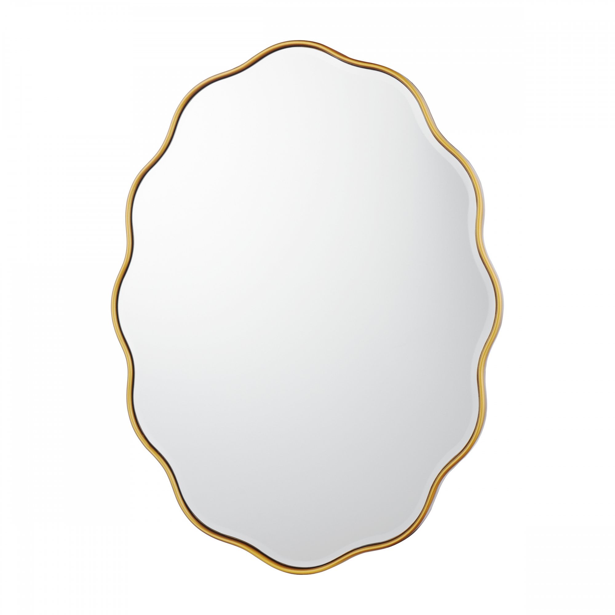 Medora Contemporary Oval Mirror In Matt Gold Finish LA3756499-Q