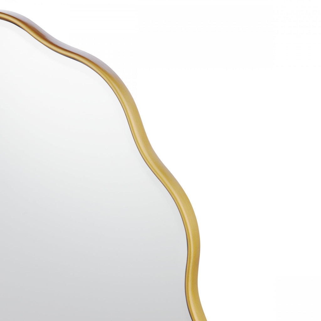 Medora Contemporary Oval Mirror In Matt Gold Finish LA3756499-Q