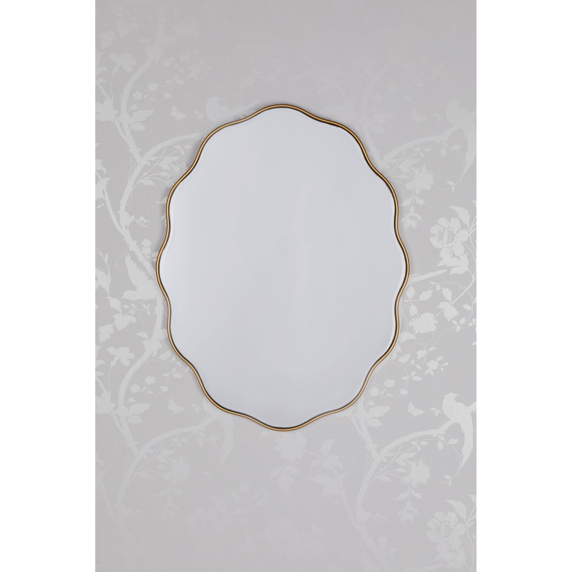 Medora Contemporary Oval Mirror In Matt Gold Finish LA3756499-Q