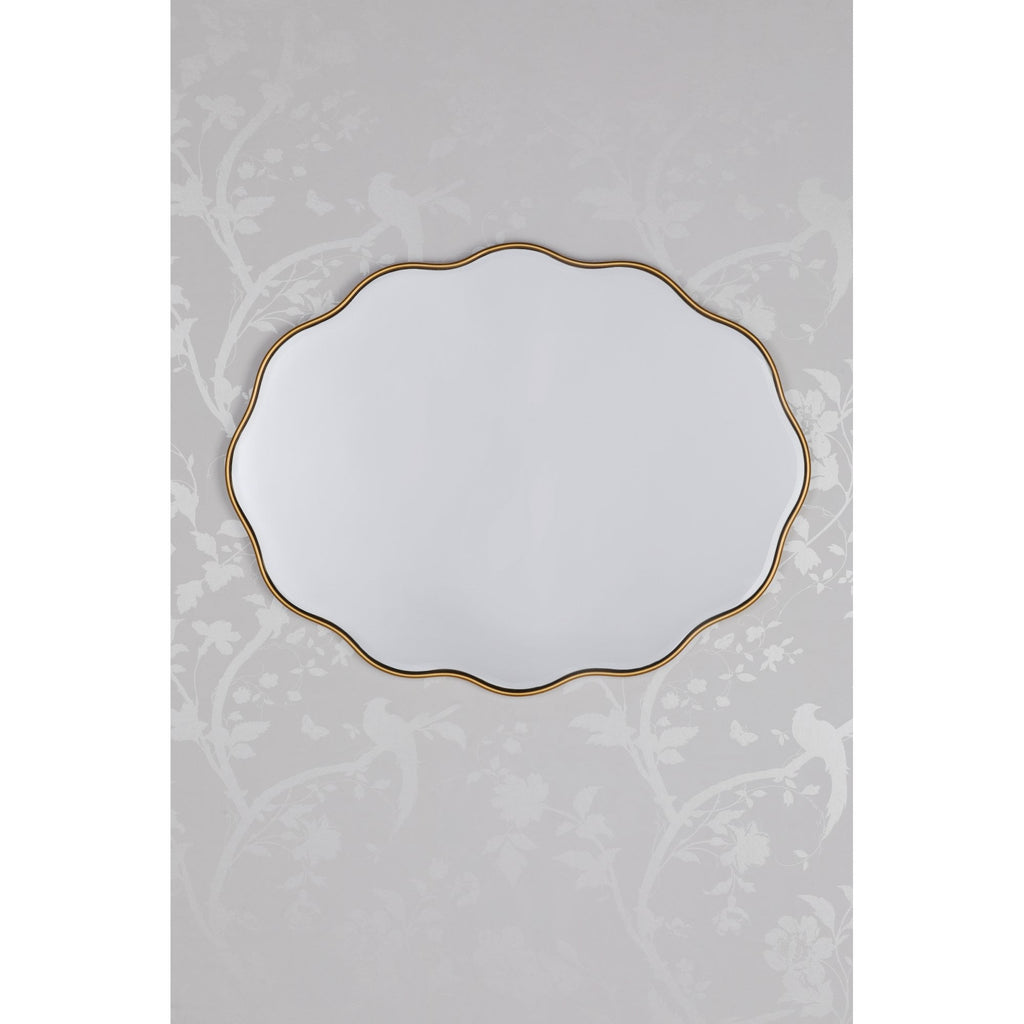Medora Contemporary Oval Mirror In Matt Gold Finish LA3756499-Q
