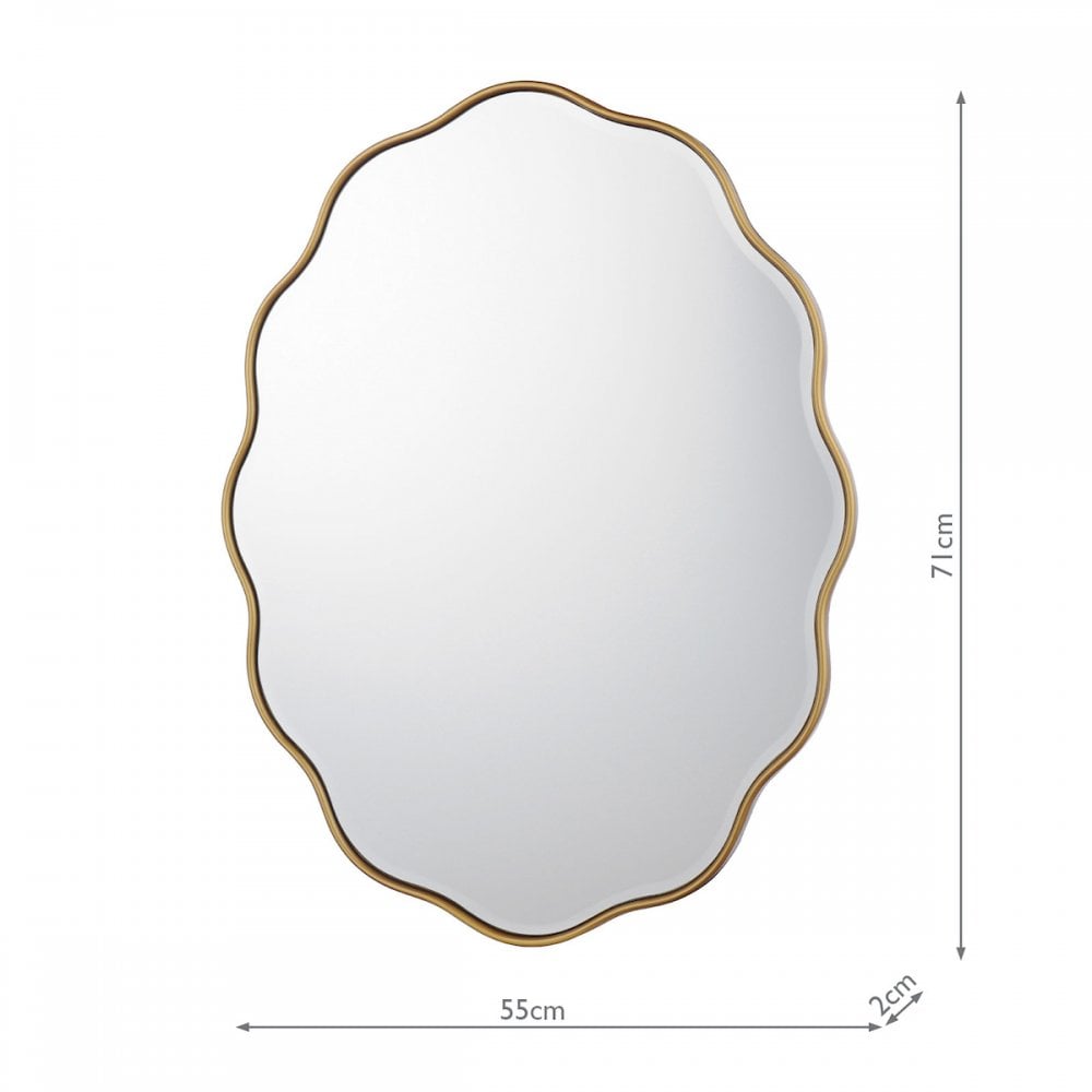Medora Contemporary Oval Mirror In Matt Gold Finish LA3756499-Q