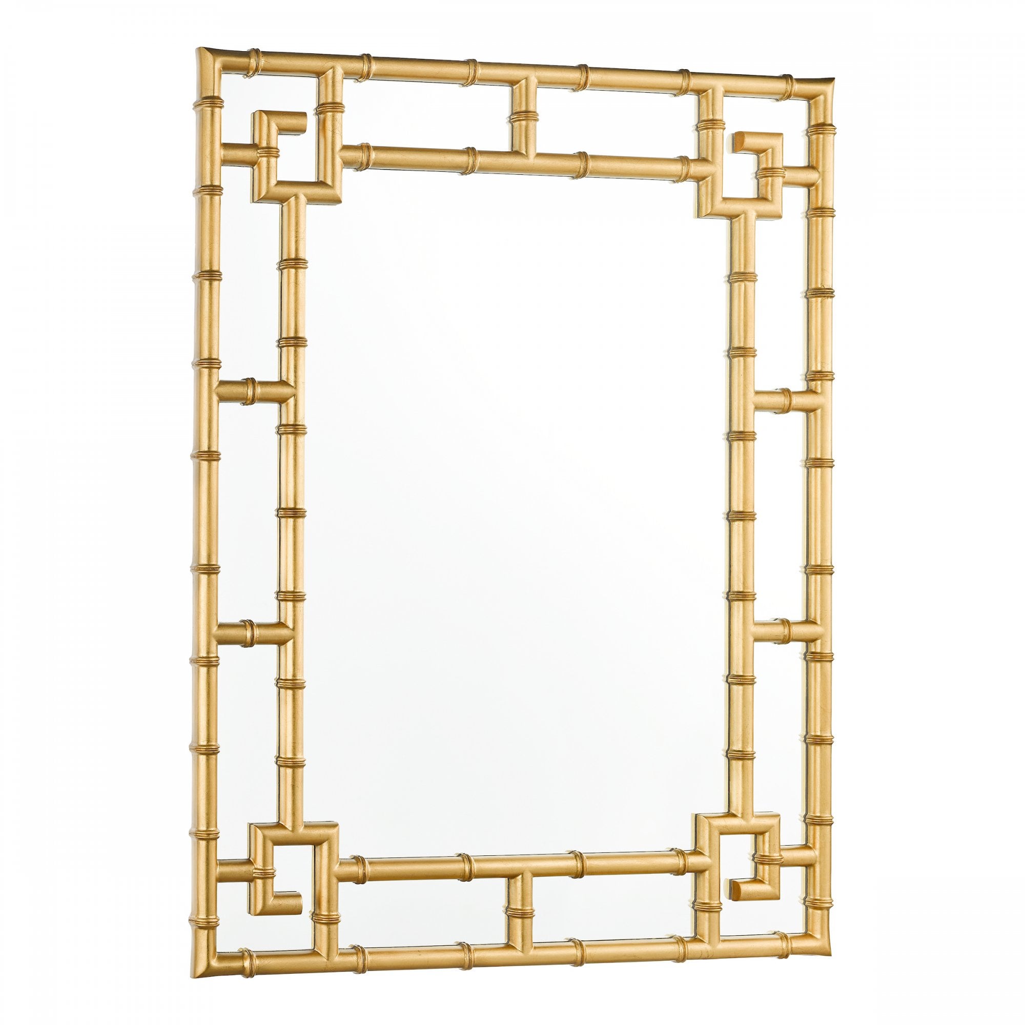 Shawford Rectangle Bamboo Mirror In Gold Finish LA3756030-Q