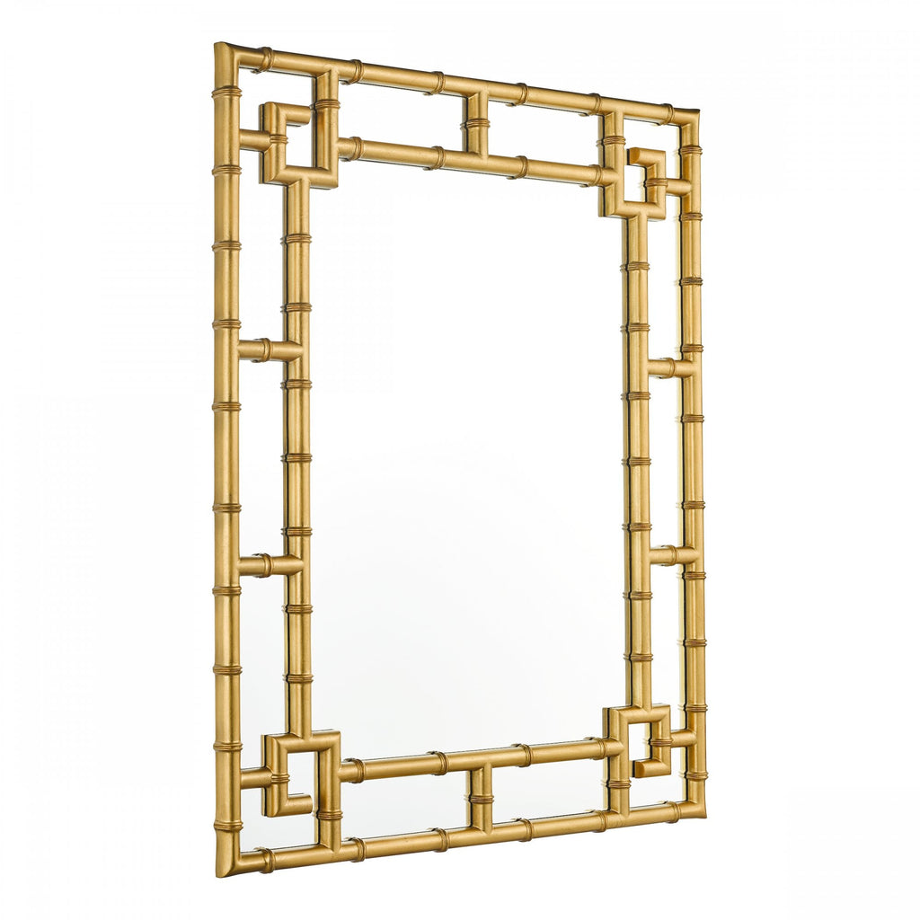 Shawford Rectangle Bamboo Mirror In Gold Finish LA3756030-Q
